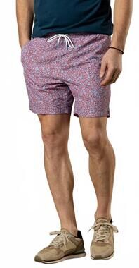 NEW DUCK HEAD men's print sailport swim shorts in serenity blue